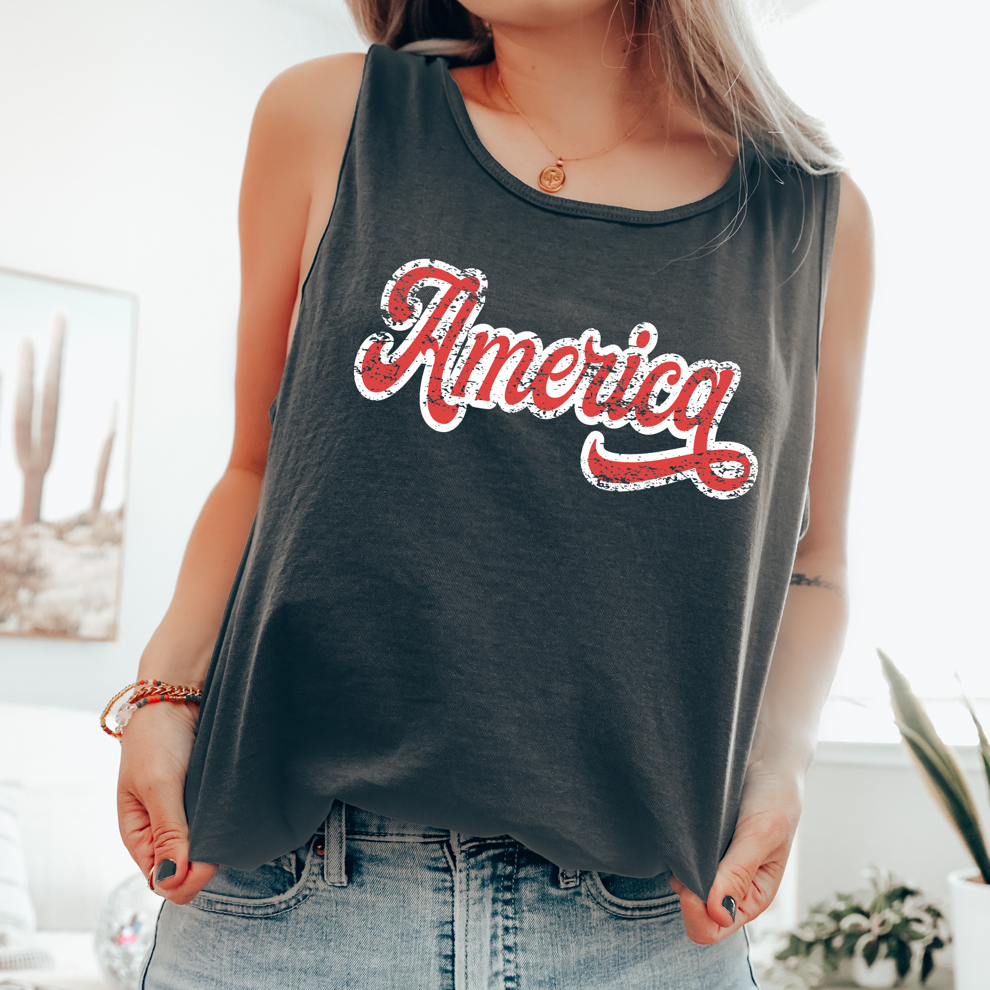 Refinery Number One LLC - Wholesale Tank Top - Women's - Vintage America, Fourth of July, America USA Tank Top5