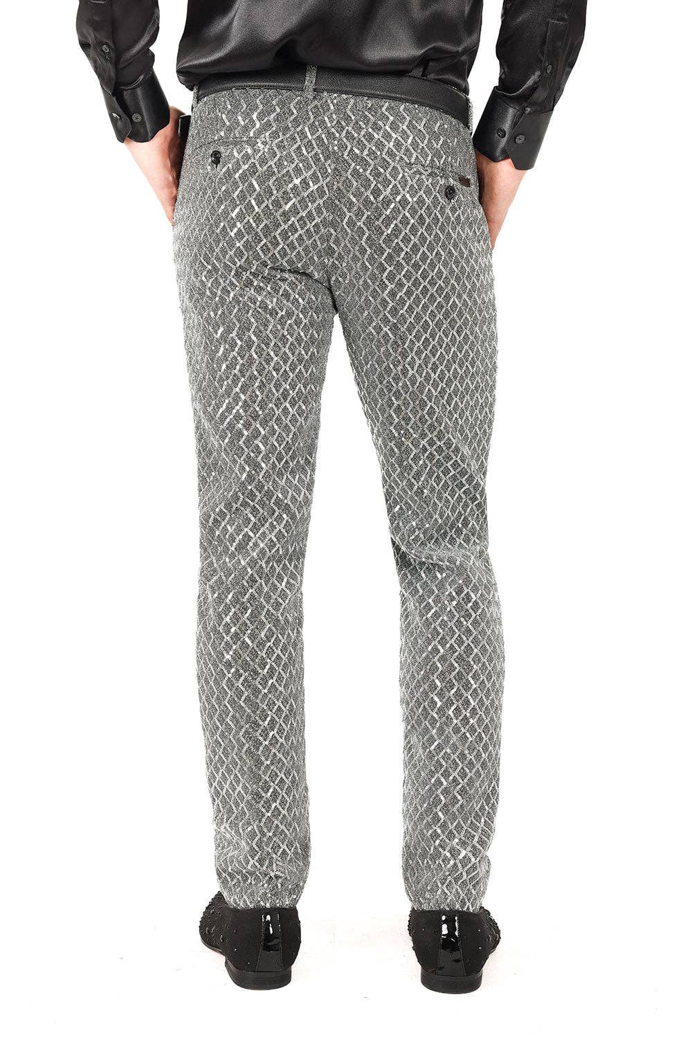 BARABAS – wholesale Pants – Men's – Men's Sequin Diamond Design Shiny Chino Pants 2CP30992