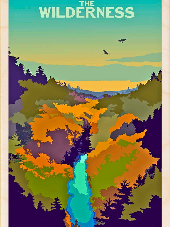Wilderness - Cartes et aimants écologiques pour la vente par THE WOODEN POSTCARD COMPANY