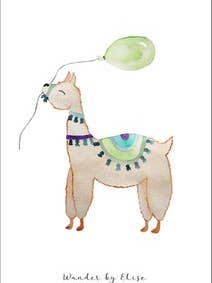 Llama affisch för wholesale av Wander by Elise
