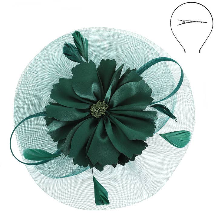 SP Sophia Collection - Wholesale Fascinator Hat - Women's - Elegant Floral Feathered Organza Mesh Fascinator2