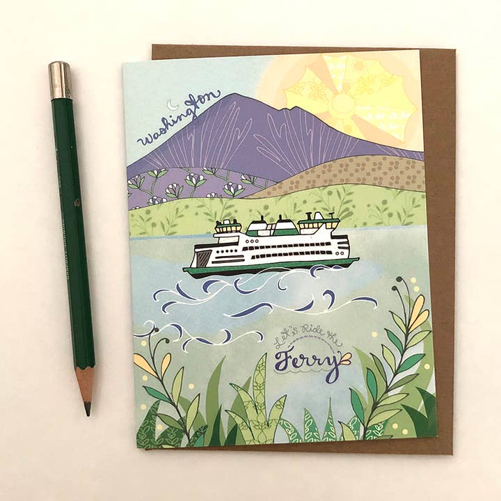 Ferryboat Washington Card for wholesale by Cynla
