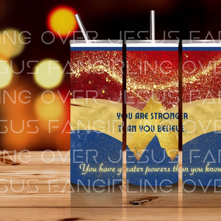 Diana's Wonder Woman Strength - 20oz. Skinny Tumbler for wholesale by Fangirling Over Jesus