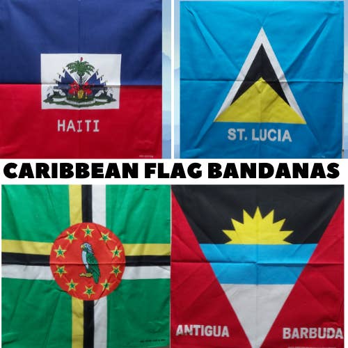 Worldwide Souvenir Mart - Wholesale Bandana - Unisex - Caribbean Carnival Flag Bandana/St Lucian Flag Bandana