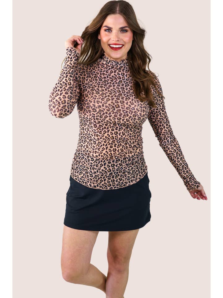 Keigan Mesh Top- Leopard for wholesale on Faire5