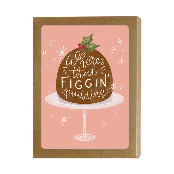 Figgy Pudding-Karte, 8 Stück für den Großhandel von Joylark Studio