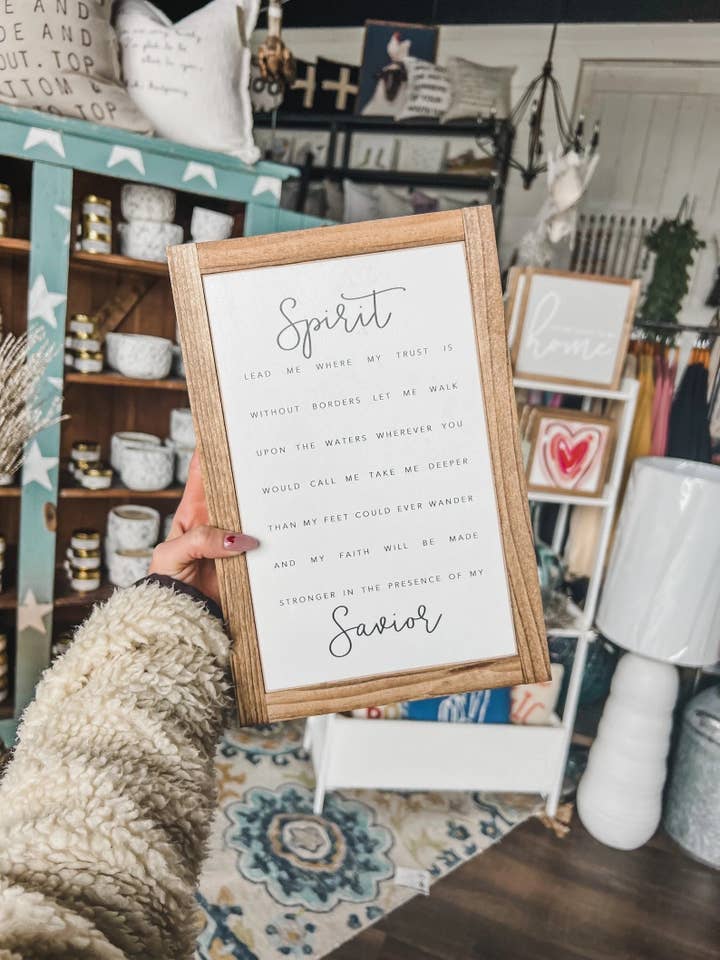 Spirit Lead Me Wood Sign for wholesale by The Shed Interiors