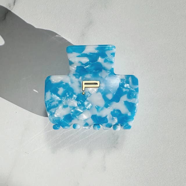 Hairclip NO.01, blau/weiß für den Großhandel von LOU LOTO.