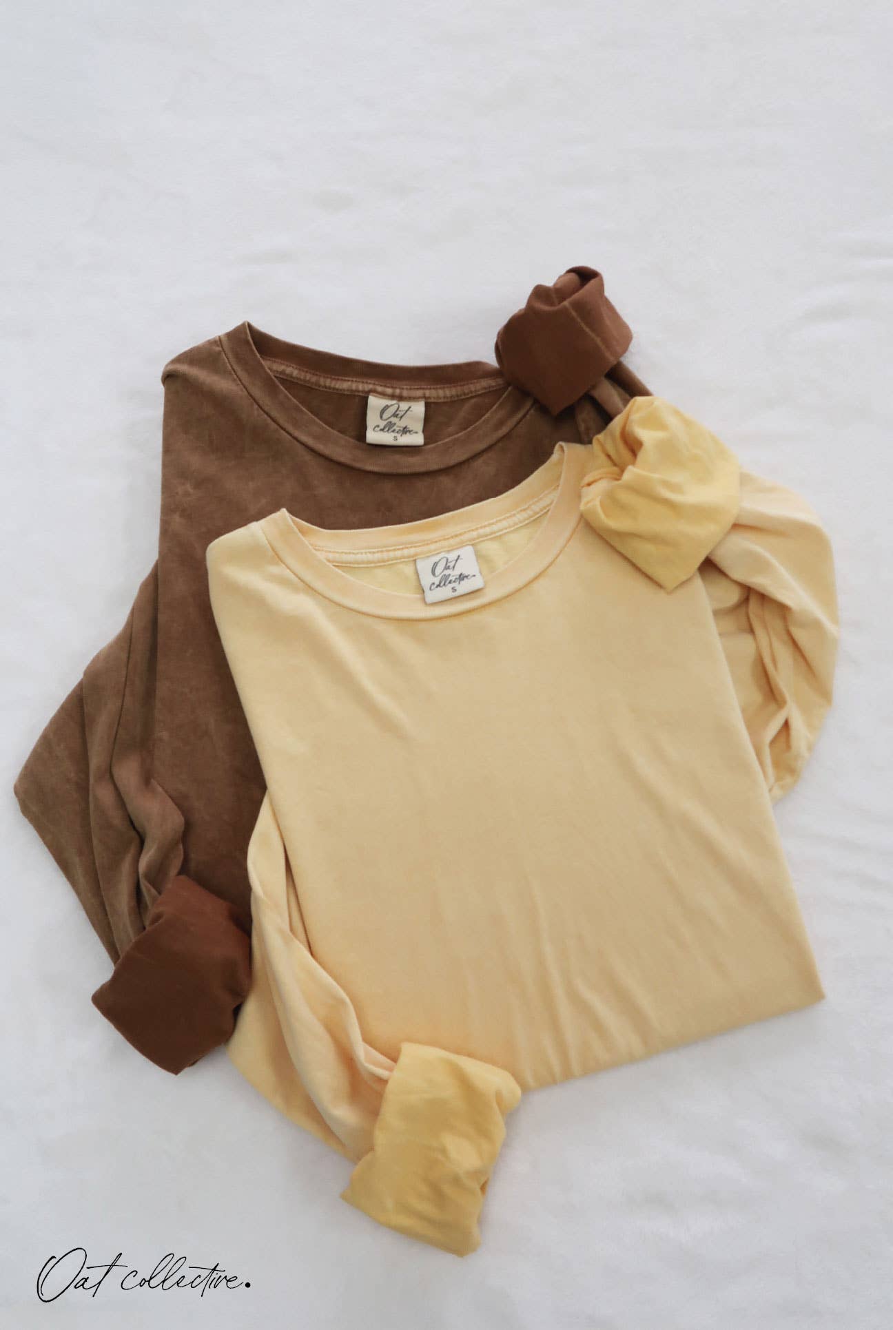 OAT COLLECTIVE – Engroshandel T-shirt – til kvinder – PREMIUM BASIC Mineralvasket langærmet1