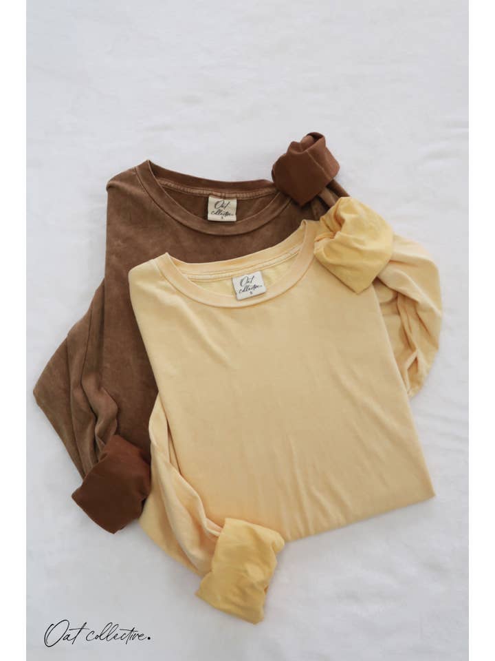 OAT COLLECTIVE - Wholesale T-Shirt - Women's - PREMIUM BASIC Mineral Washed Long Sleeve1