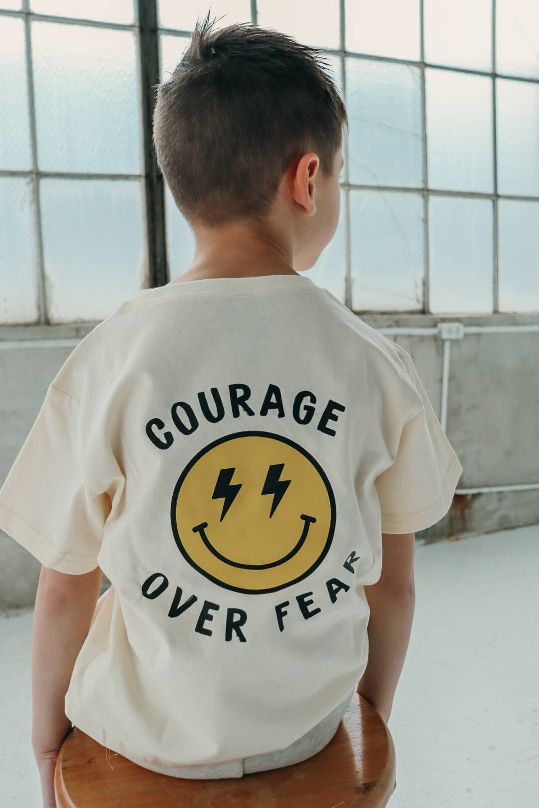 Little & Brave - Wholesale Screen Printed T-Shirt - Kids - Courage Over Fear, Christian shirts for kids , Faith Based