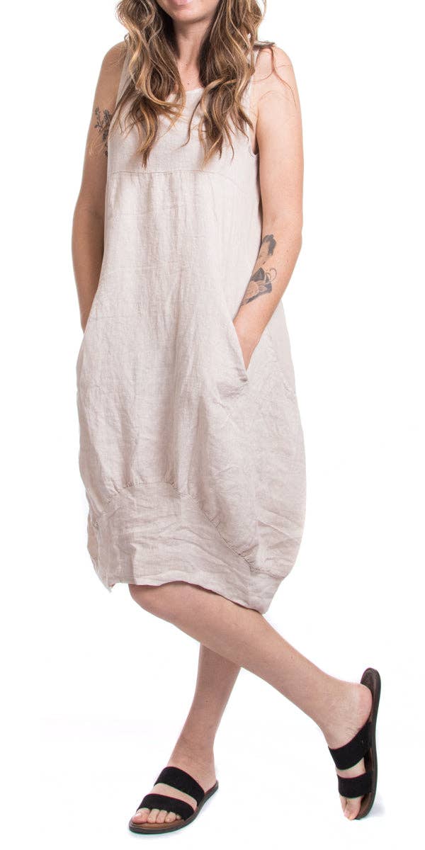 Gigi Moda - Wholesale Dress - Women's - Pure Linen Sleeveless Dress27