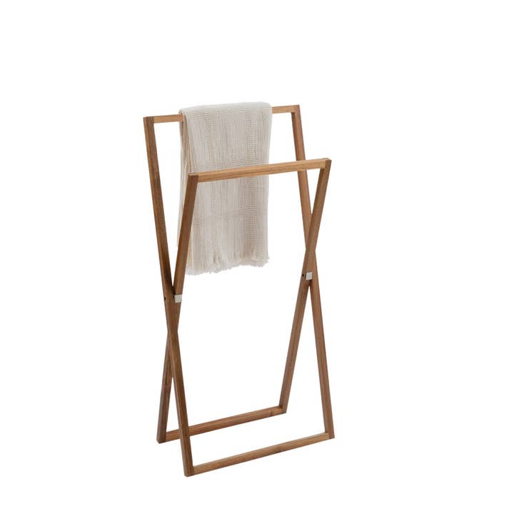Andrea House - Wholesale Towel Holder/Hanger - Acacia wood folding towel rack1