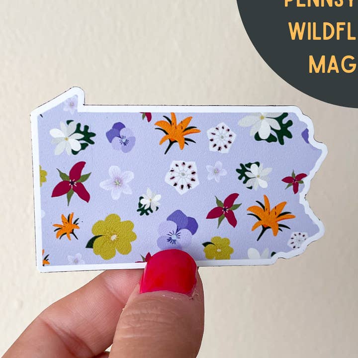 Pennslyvania Wildflower Magnet | Botanischer Magnet für den Großhandel von Map Maiden