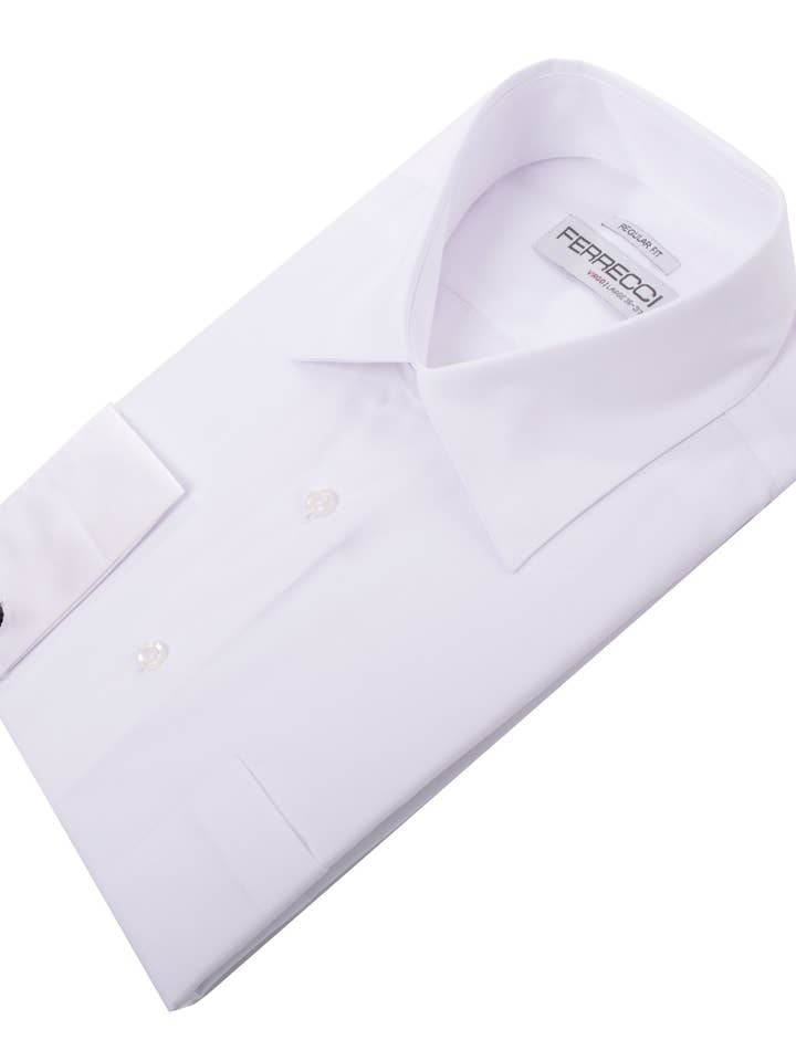 Virgo Snow White Regular Fit French Cuff Dress Shirt for wholesale by Ferrecci