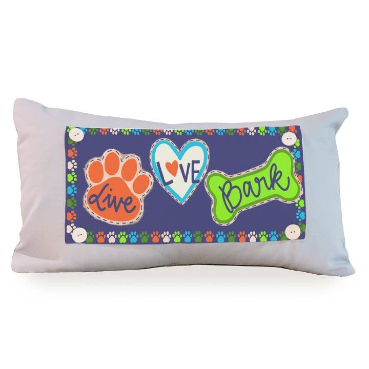 LuckyBird Apparel and Home – wholesale Dekorativ kudde – Live Love Bark Pillow Swap