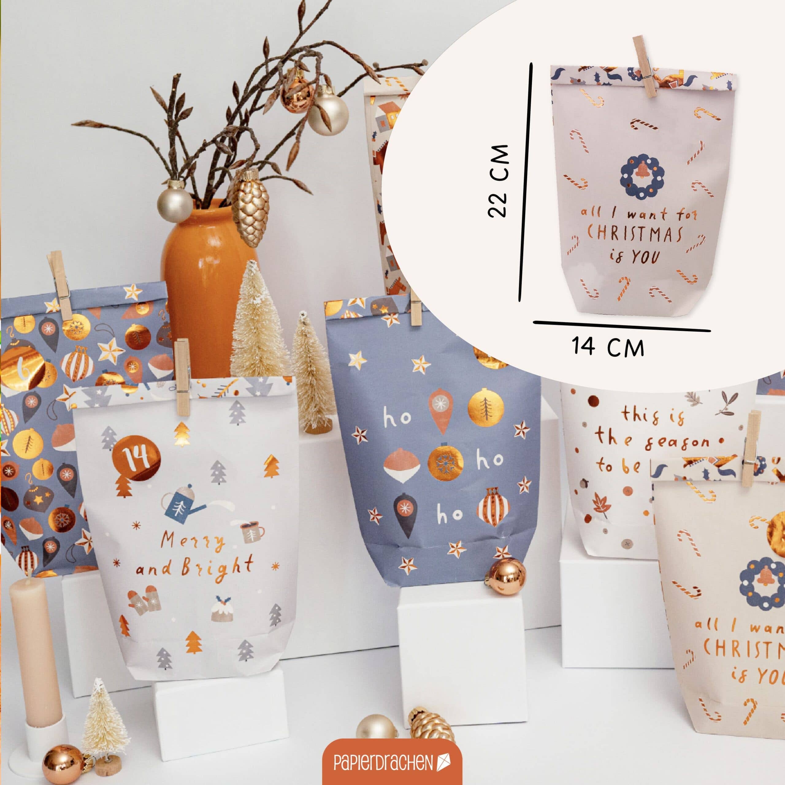 Papierdrachen - Wholesale Advent Calendar - Kite Adv Hyggewald Printed Bags2