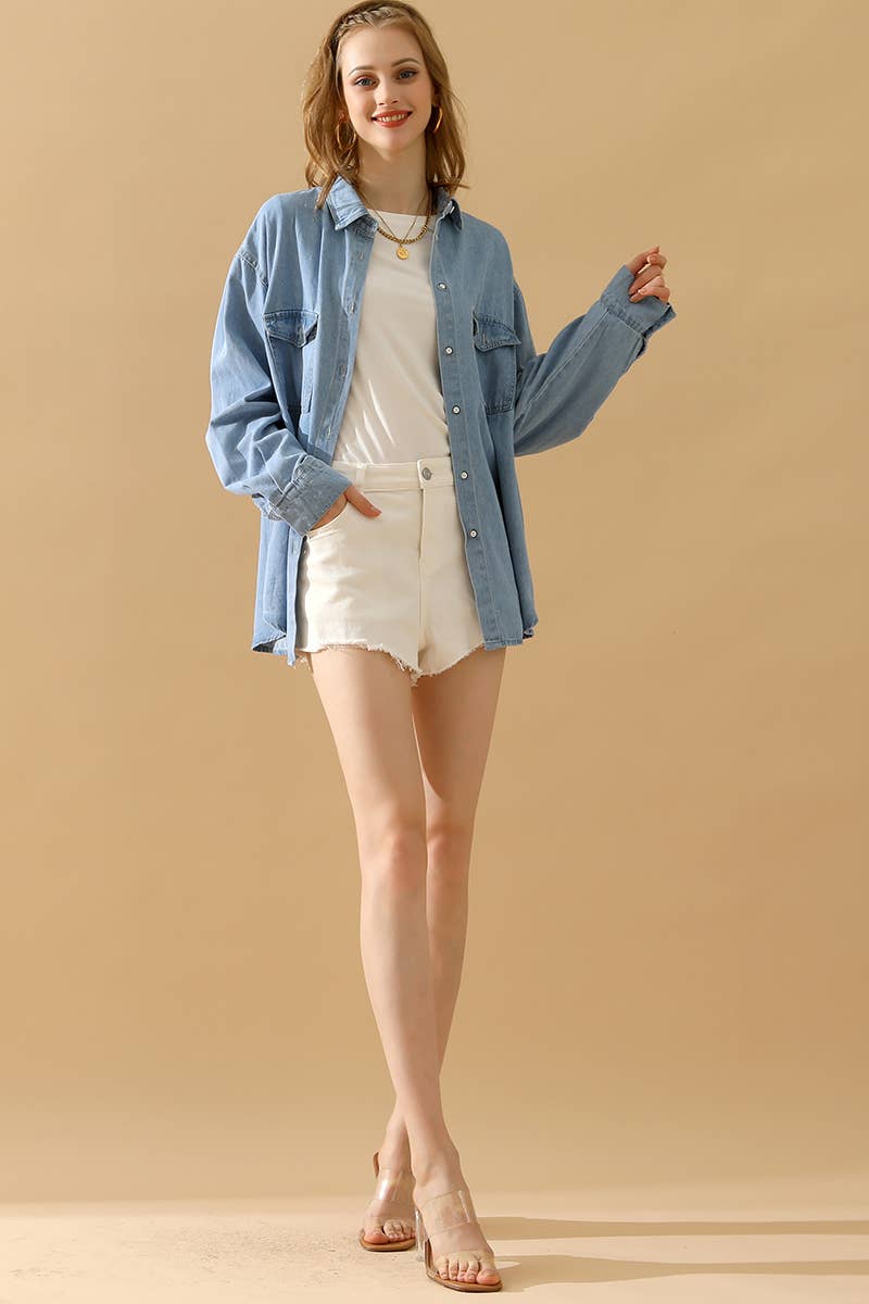 LIGHTBLUE CWTSTL0265-B_SIMPLE POKCET DENIM LONG SLEEVE SHIRTS for wholesale on Faire7