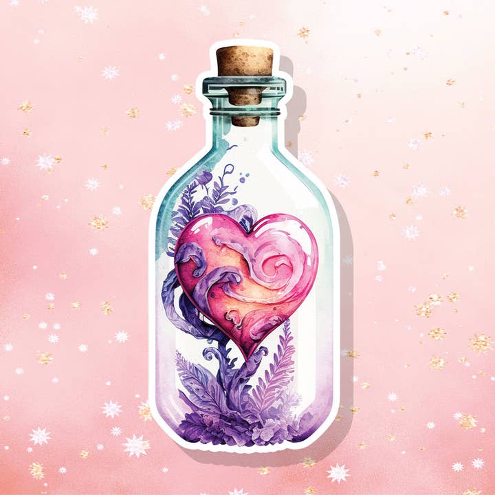 Adhesivo metafísico de vinilo Magic Potion Heart Jar para venta al por mayor de London Luxury Candles