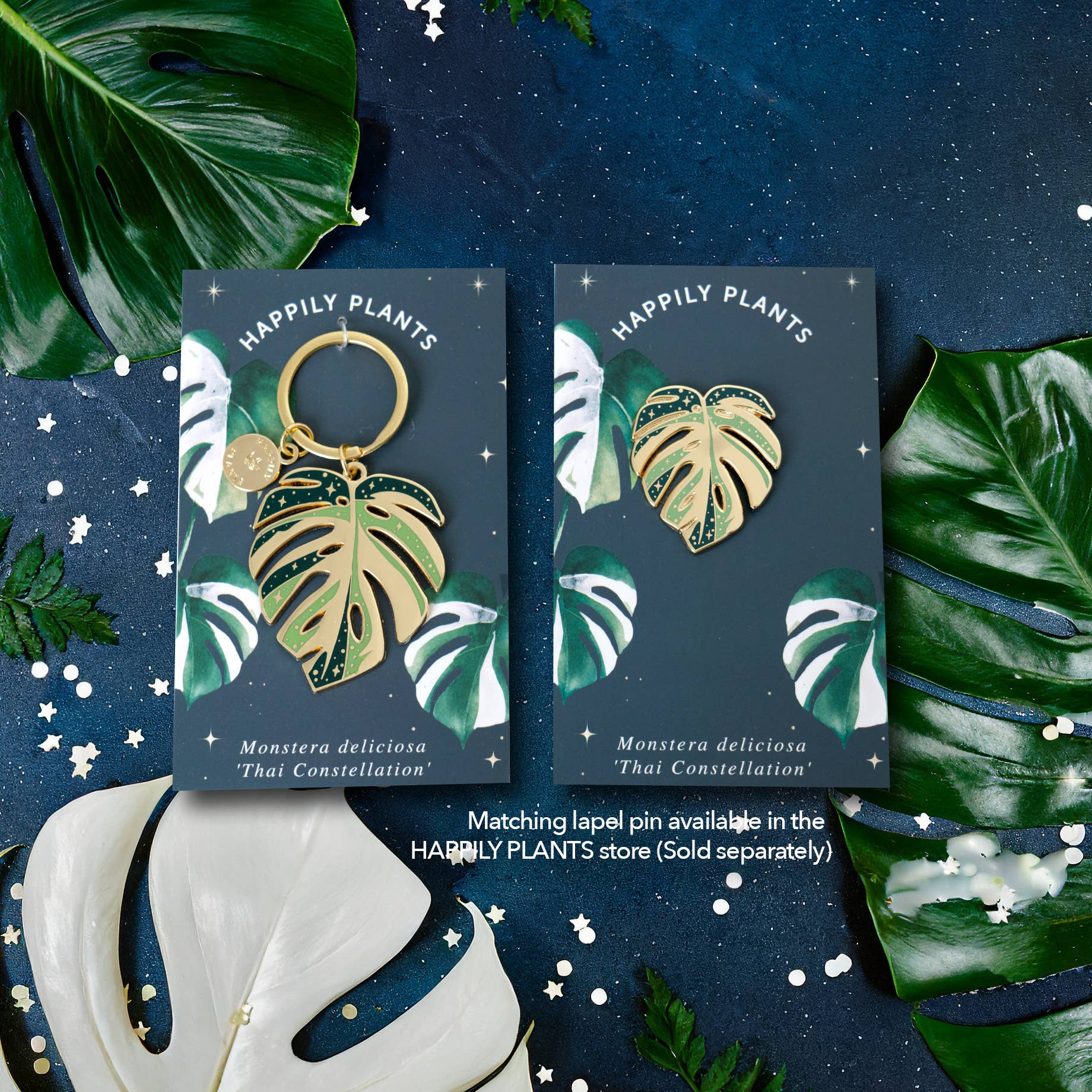 Happily Plants - Wholesale Keychain - Unisex - Monstera Thai Constellation Plant Keychain Charm Plant Gifts5