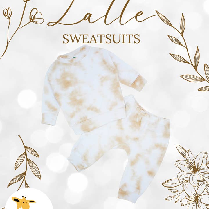Laughing Giraffe - Wholesale Top & Leggings Set - Baby - Baby Jogger Sweatsuit Tracksuit Set | Tie Dye Look