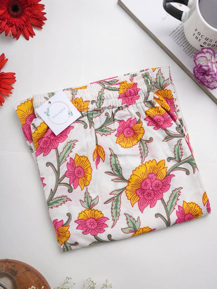 Zillajee - Wholesale Sleepwear Bottom - Women's - Cotton Pajama Pants Women - Floral Whispers3