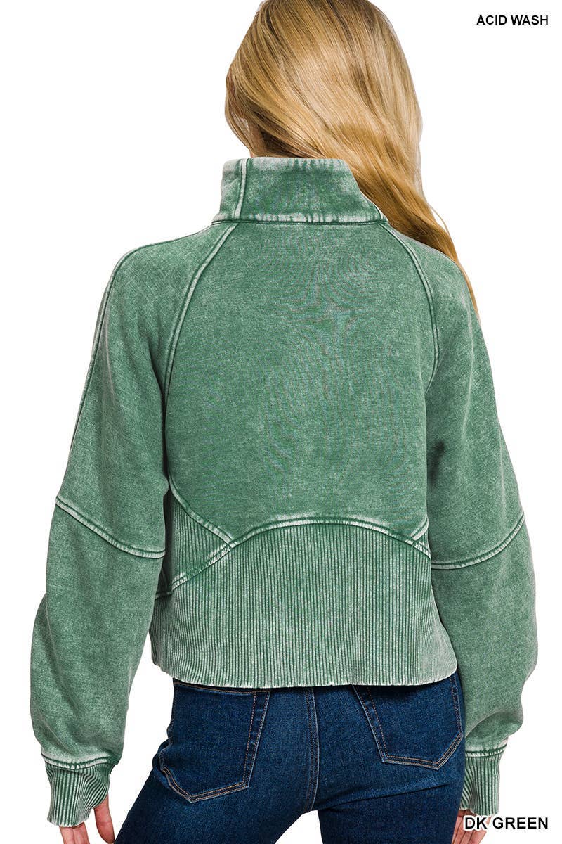 Vanilla Monkey – Blusão - Mulher por atacado – Casaco Acid Wash Zip Up Fleece6