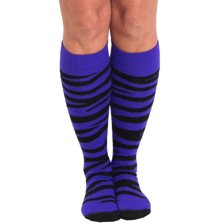 Purple Zebra Print Socks for wholesale by Chrissy's Socks