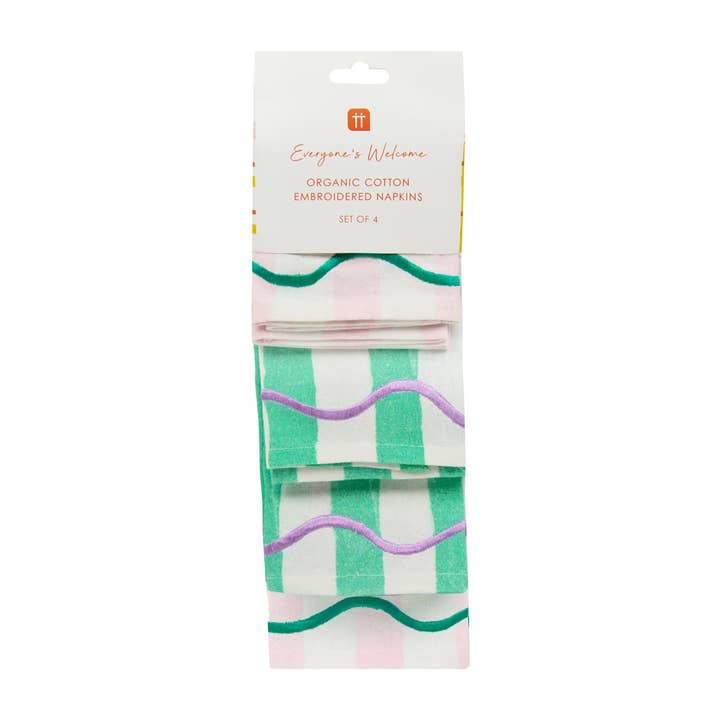 Talking Tables UK – wholesale Dinner & cloth napkin – Pink & Green Cloth Napkins| Summer Décor | 4 Pack |