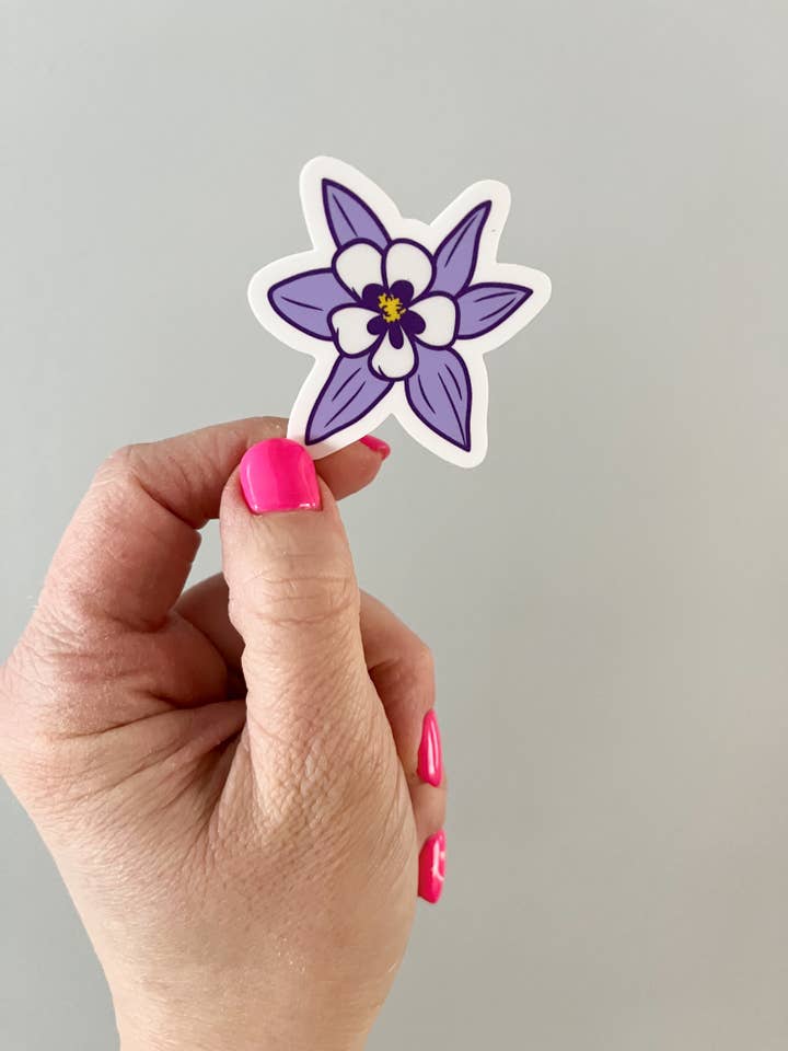 Columbine Flower Sticker for wholesale by Little Stickerhood Shop