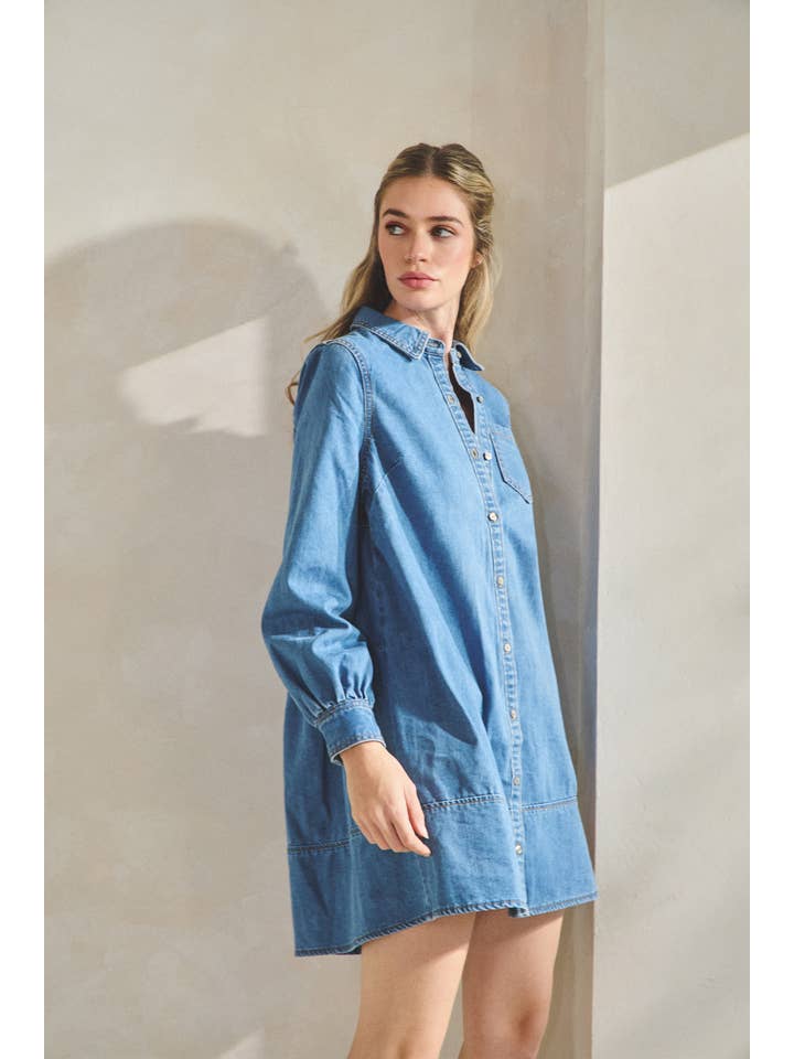 DENIM DRESS SHIRT S3498 for wholesale on Faire