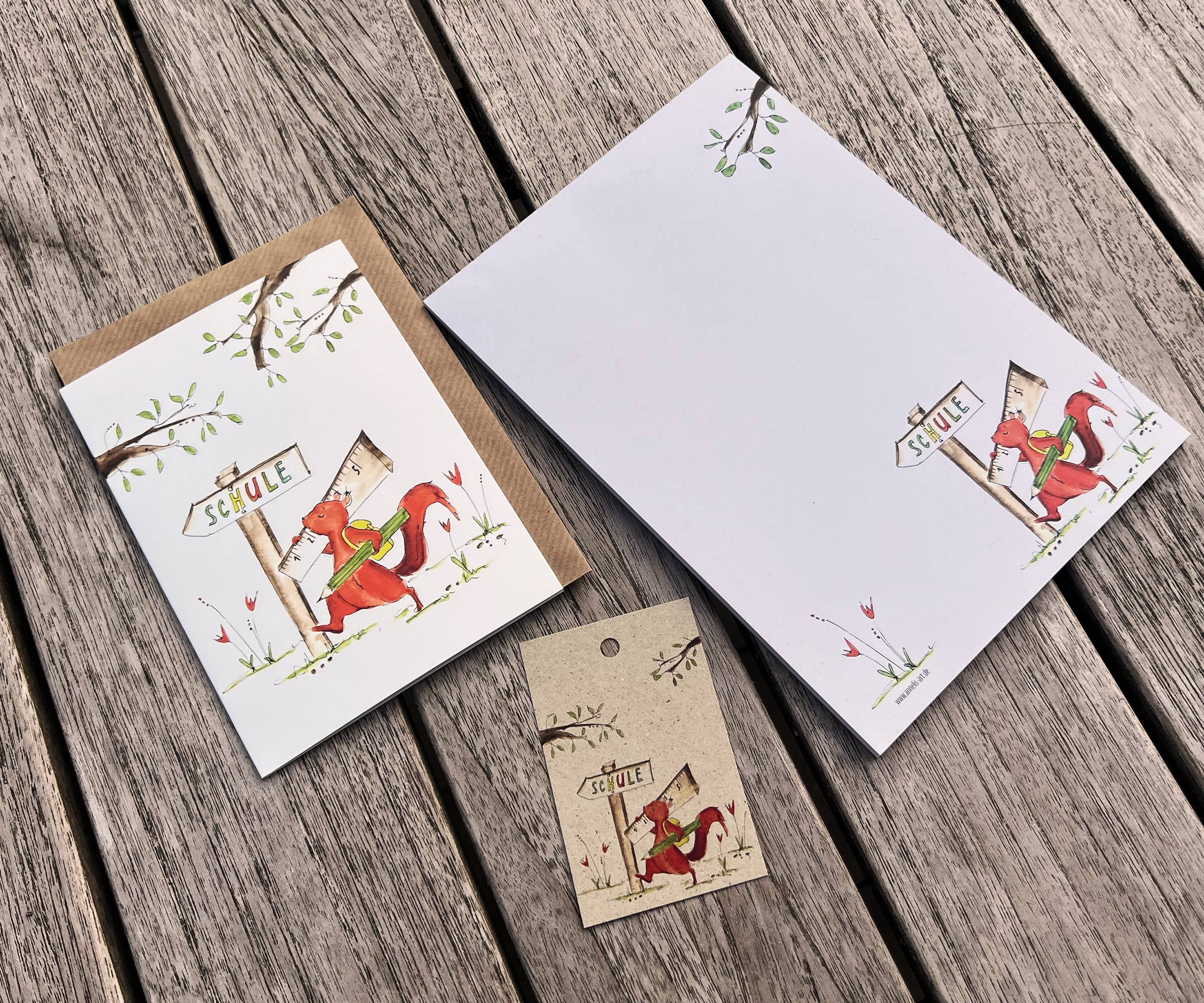 Annelis Art - Wholesale Notepad - A5 Notepad for School Enrollment | Squirrel Watercolor Design1