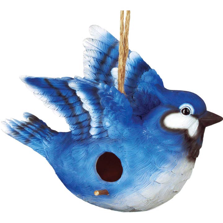 Blue Jay Birdhouse for wholesale by Spoontiques, Inc