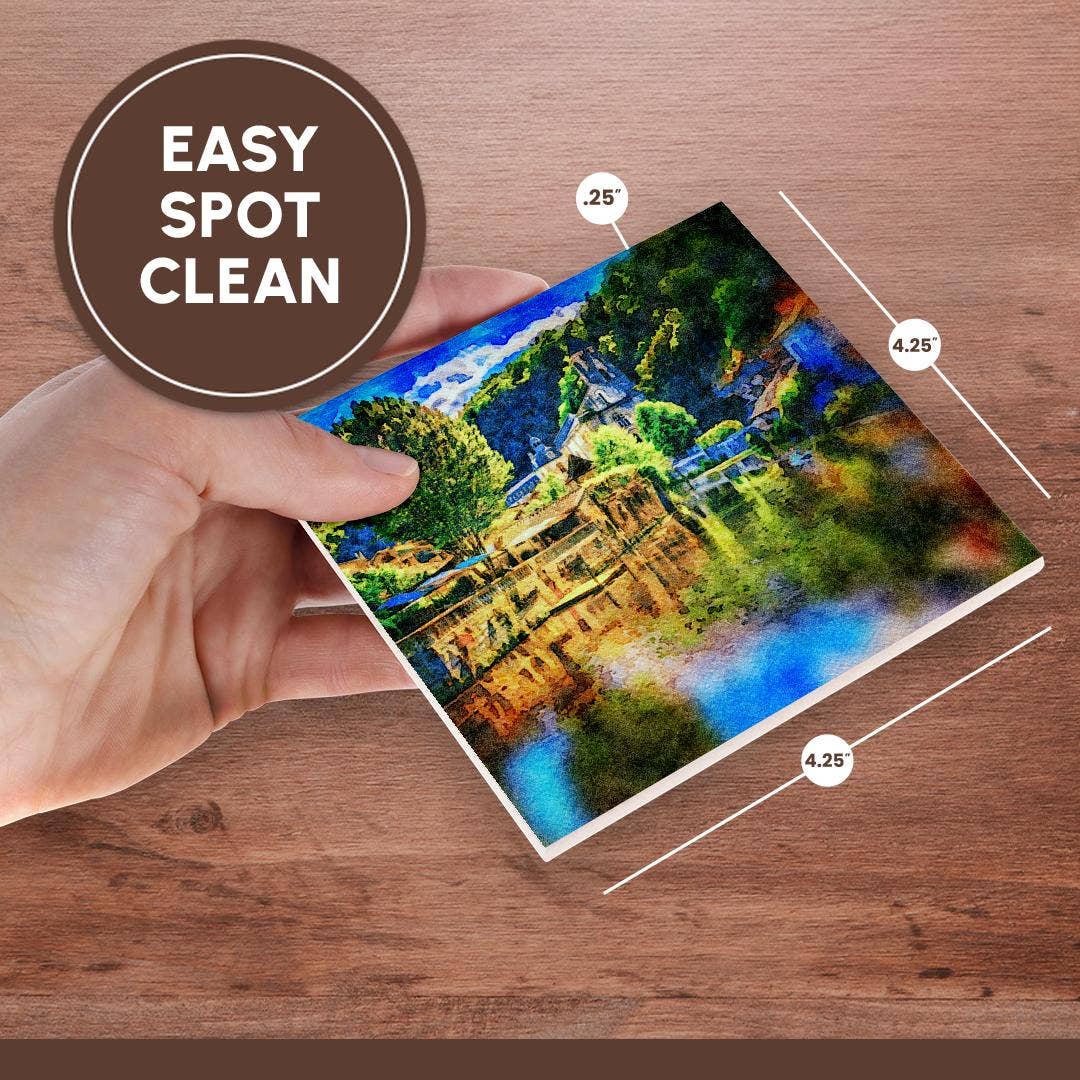 3dRose - Wholesale Coasters - 3dRose, Cathedral On The Water Image of Watercolor Painting, Coaster6