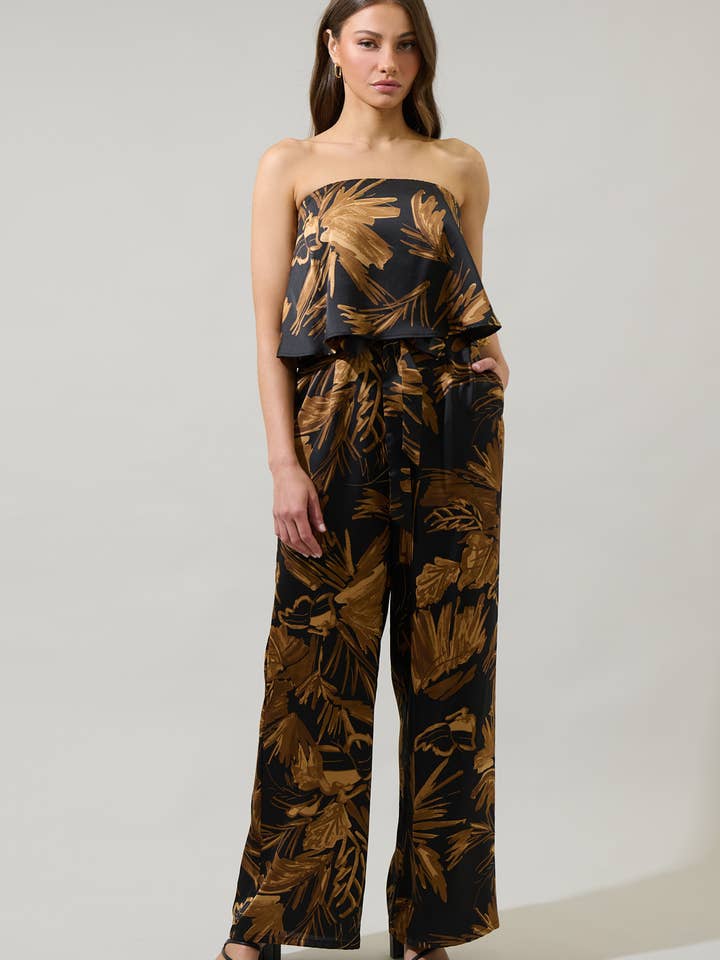 Mono sin tirantes Palm Tropics Midnight Pinal para venta al por mayor de Sugarlips