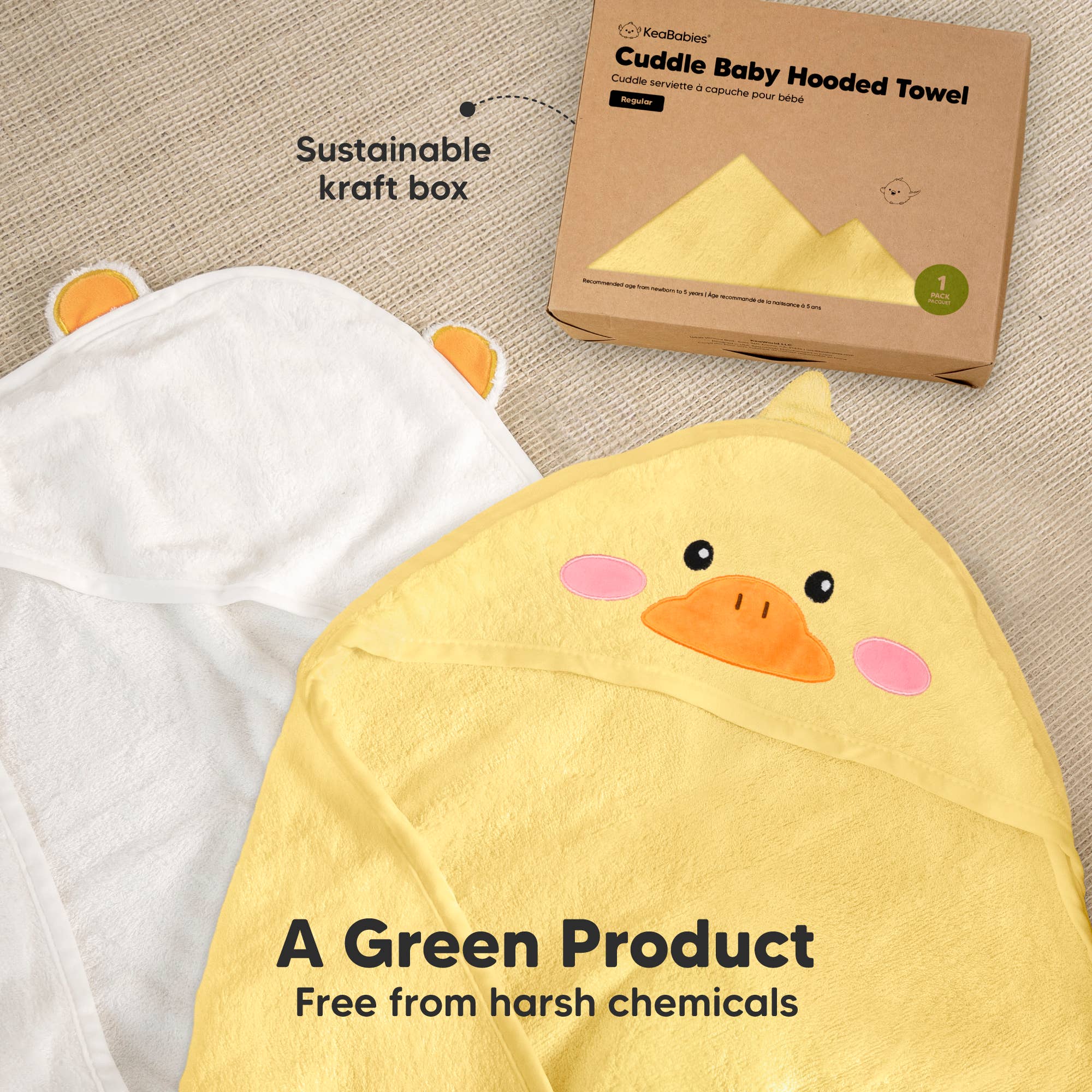 Duck KeaBabies Cuddle Baby Hooded Towel for wholesale on Faire8