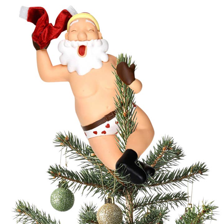 Tree Buddees - Wholesale Tree Topper - Stripping Santa Funny Stripper Christmas Tree Topper - Large 10"