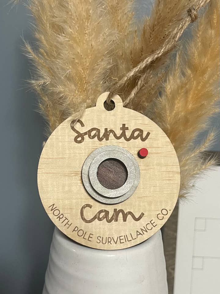 Santa Cam Ornament for wholesale by Trendy Vine Designs