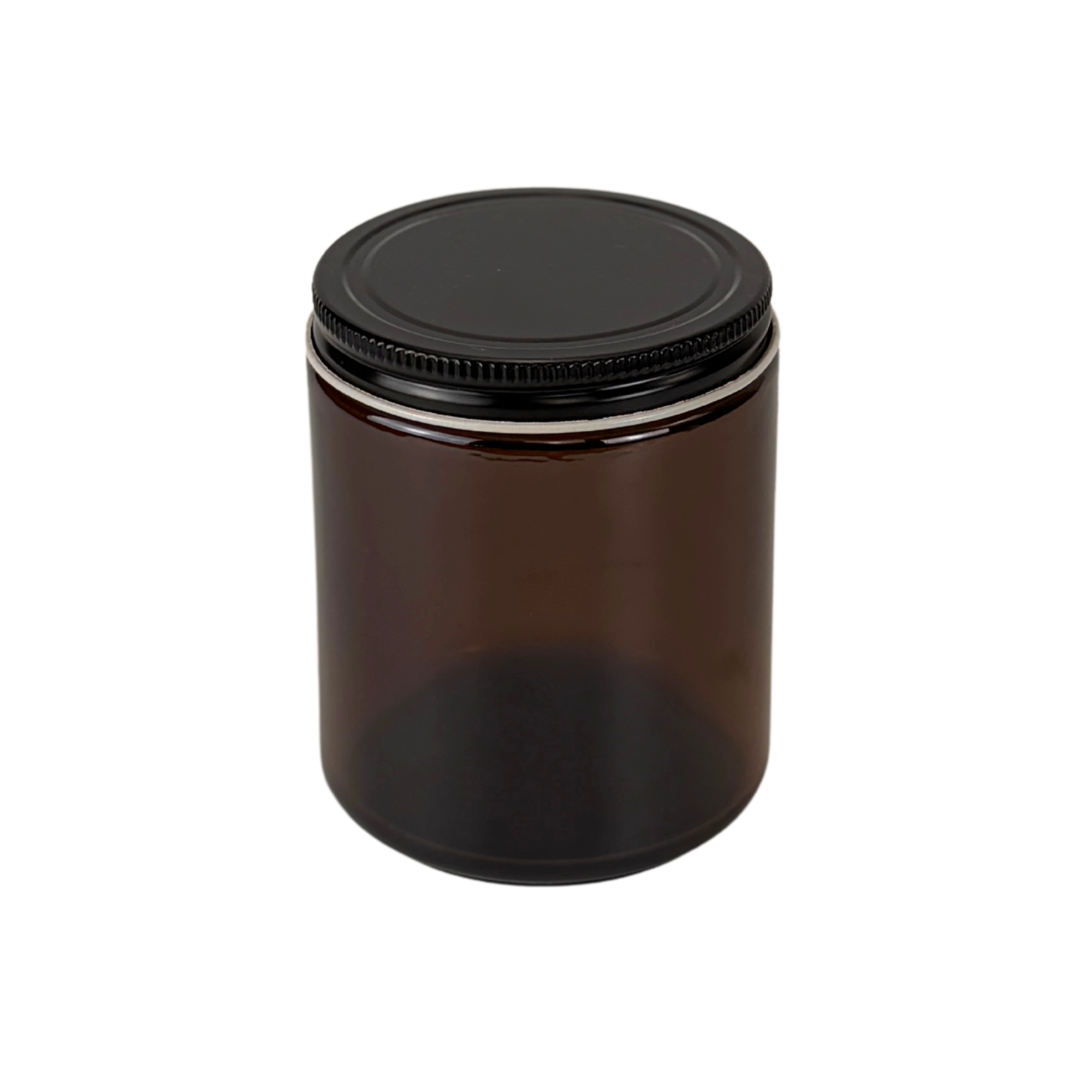 The Bottle Shoppe - Vendita all'ingrosso Barattoli - Vasetto in vetro ambrato da 4oz con coperchio in metallo nero e plastisol2