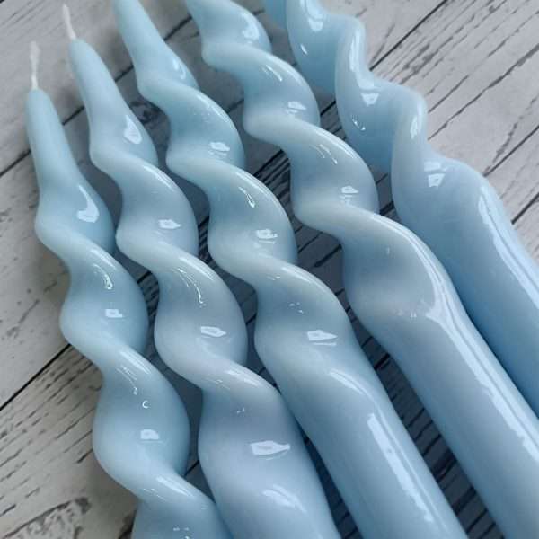 Candles Meta - Wholesale Tapered candle/candlestick - 2-Pack Blue 10inch Handmade Spiral Taper Holiday Candles3