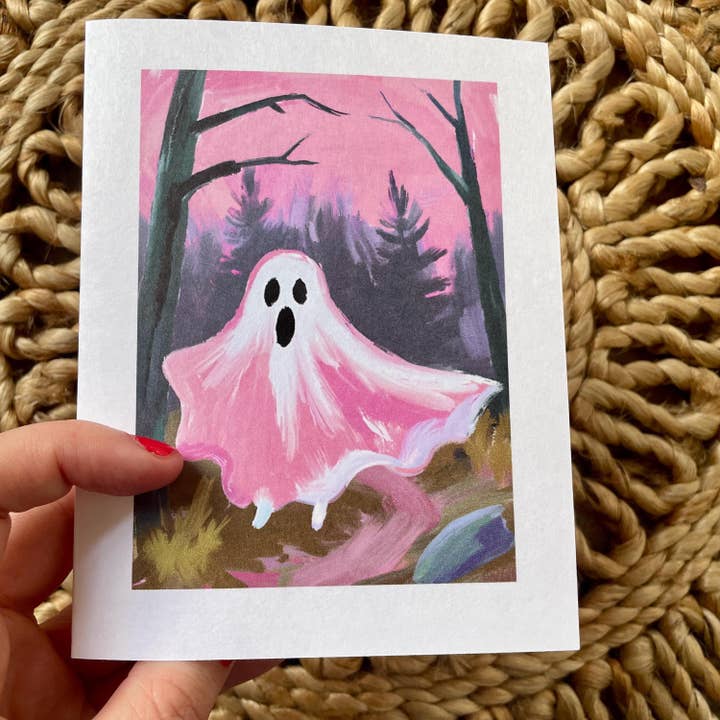 Cryptic Paper Co. - Wholesale Everyday Greeting Card - Set Of 6 Enchanted Forest Ghost Painting Cards1