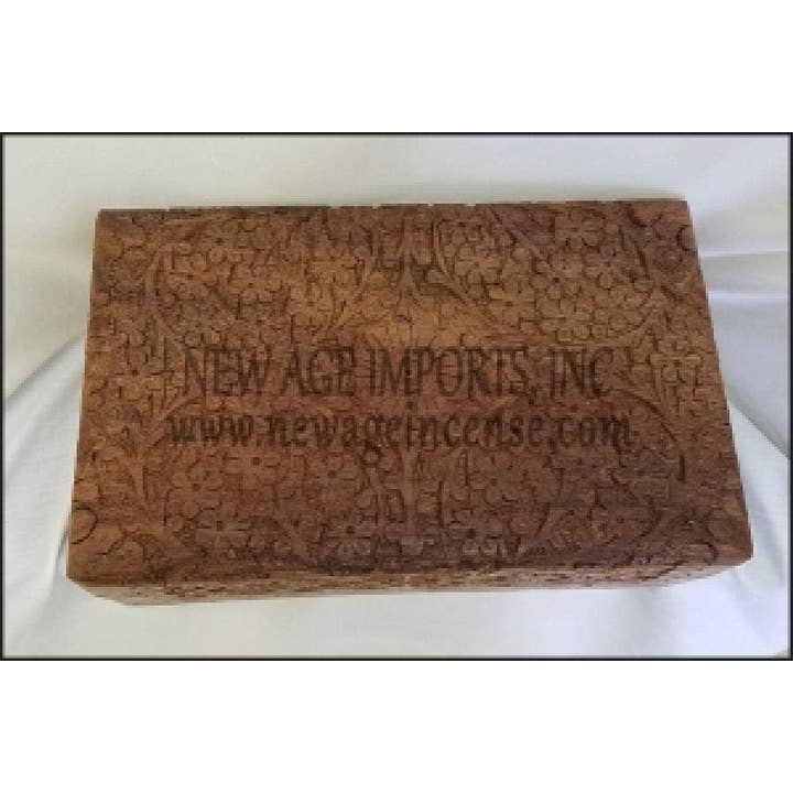 GREENROOTS USA LLC - Wholesale Decorative Box - Wooden Floral Design Carved Box Set : 8"L, 6.5"L, 5.5"L1