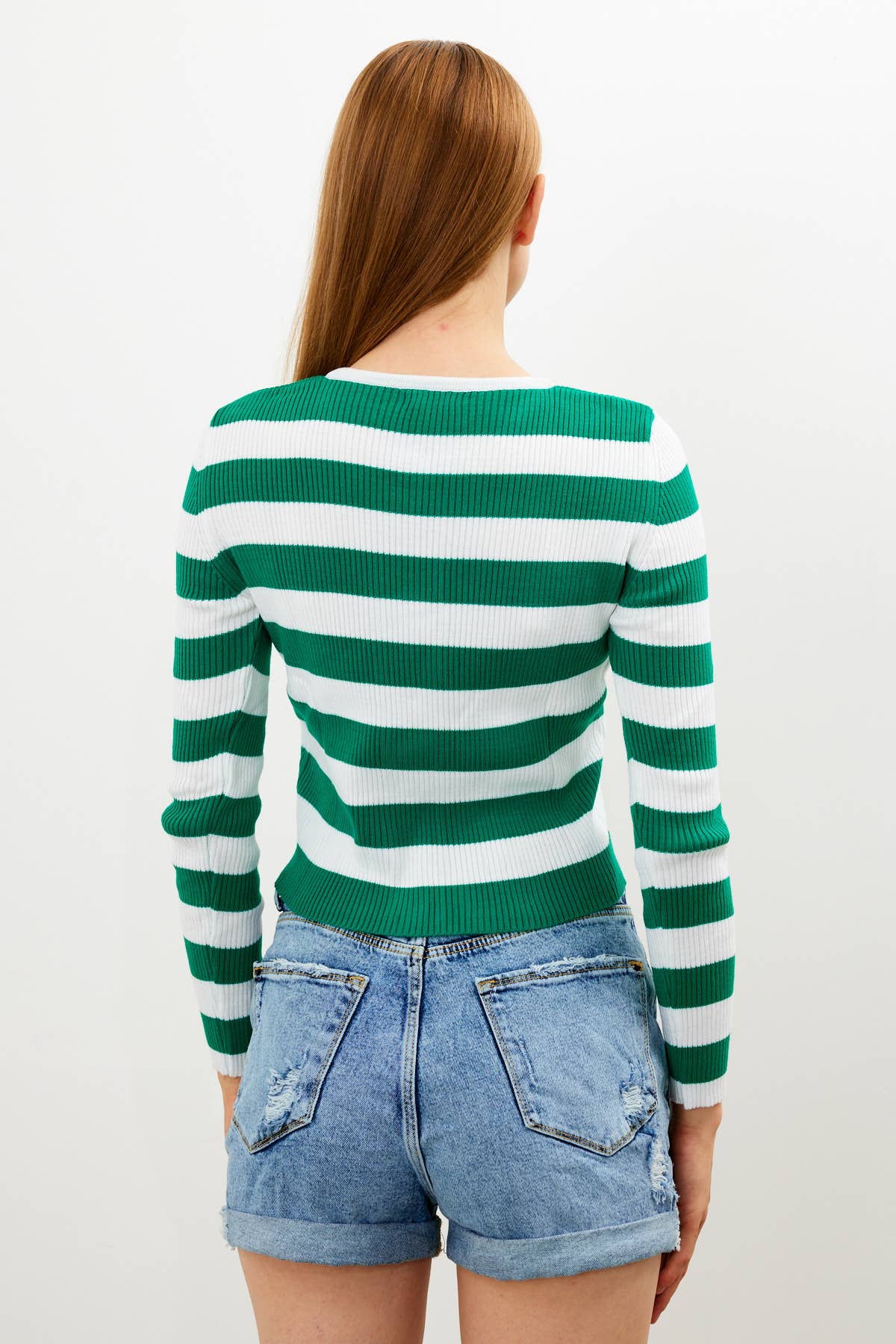 VAV NEW YORK - Wholesale Knit Top - Women's - Women's Striped Knit Top Button Down Knit Blouse Slim Fit7