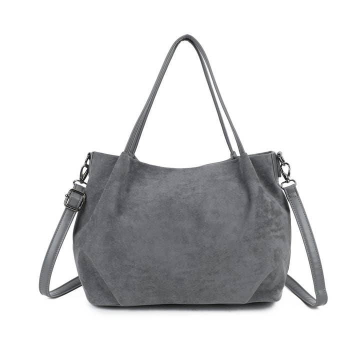 Ellas Trading - Wholesale Shoulder Bag - Women's - Faux Suede Shoulder Tote Bag Detachable Crossbody Strap2