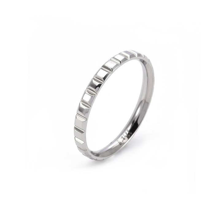 RG102W B.Tiff Simplicity Box Cut Stacking Ring for wholesale by B.Tiff