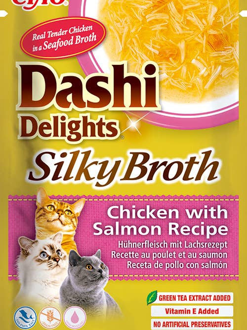 Dashi Delights Silky Broth kattefoder med kylling og laks for engroshandel hos Finest Petfoods