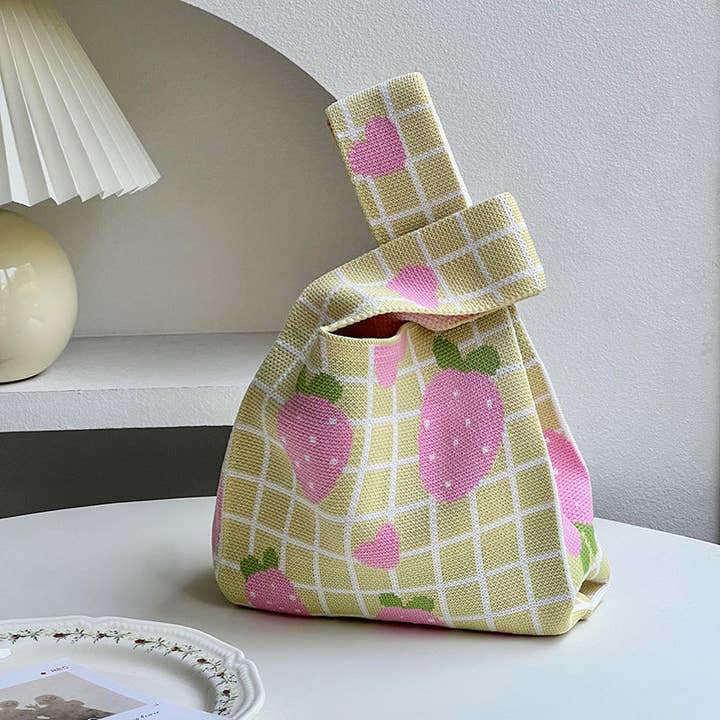 VividLux - Wholesale Tote Bag - Women's - Cute Fruit-Themed Knit Handbag5