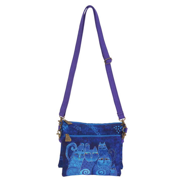 Fall Collections by Sun 'N" Sand - Wholesale Crossbody Bag - Women's - Purple, Indigo Cats 2 Piece Crossbody