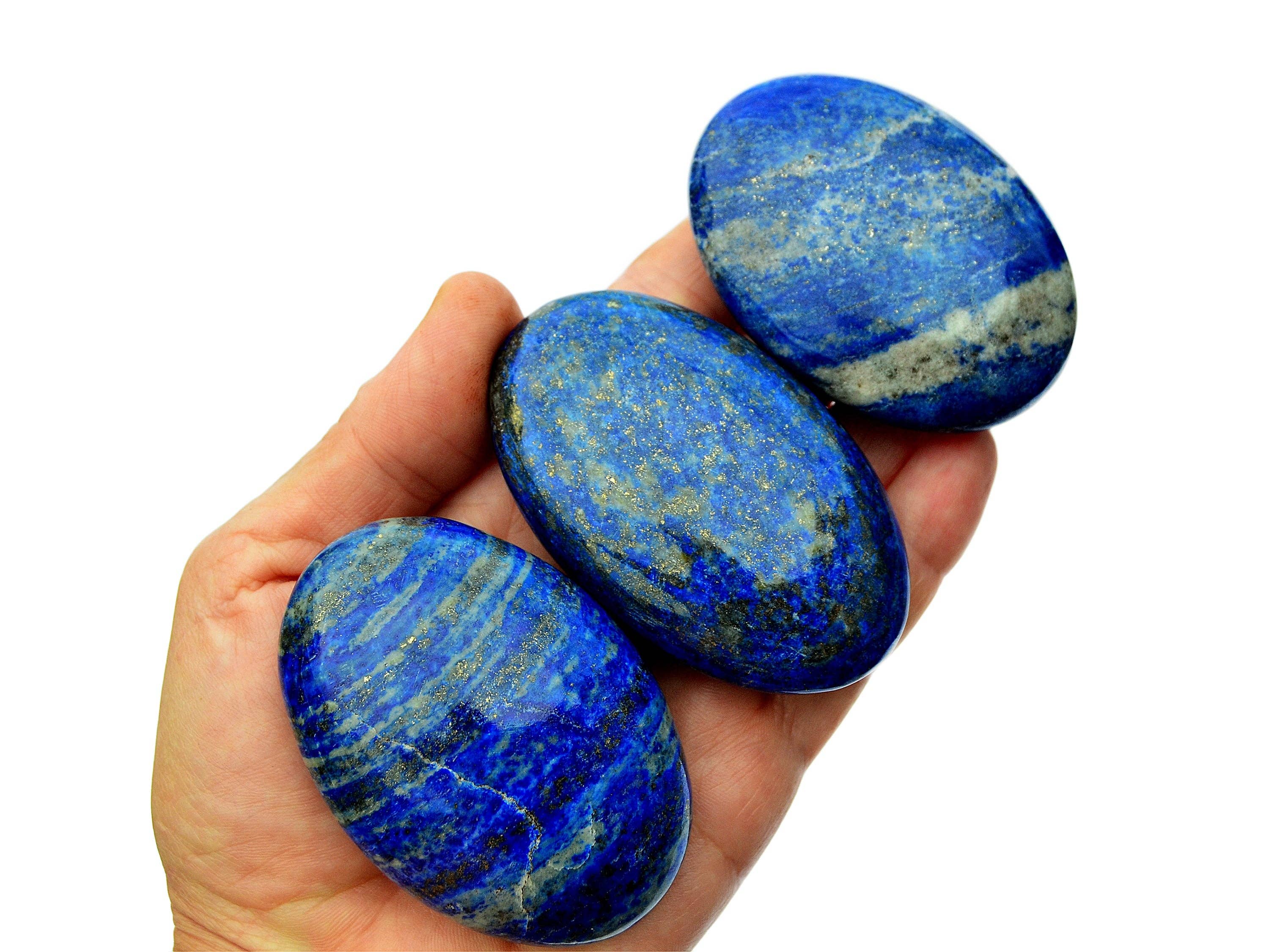 Kaia & Crystals – wholesale Andlig sten/kristall – Lapis lazuli handstenar (7–10 st) kvalitetsset, 45–80 mm10