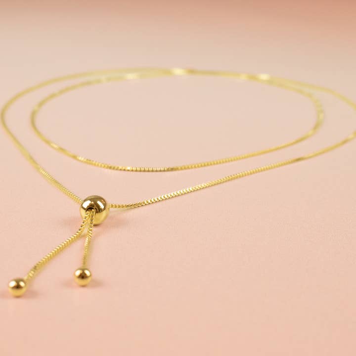 Cold Gold - Wholesale Y-Neck/Lariat Necklace - The Infinity Bolo Necklace in 14k Gold4